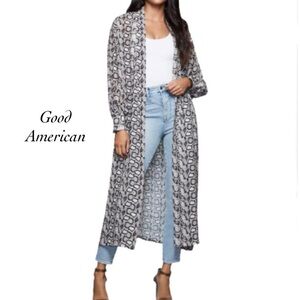 GOOD AMERICAN SNAKE PRINT KIMONO / DUSTER W/ BELT SIZE 1